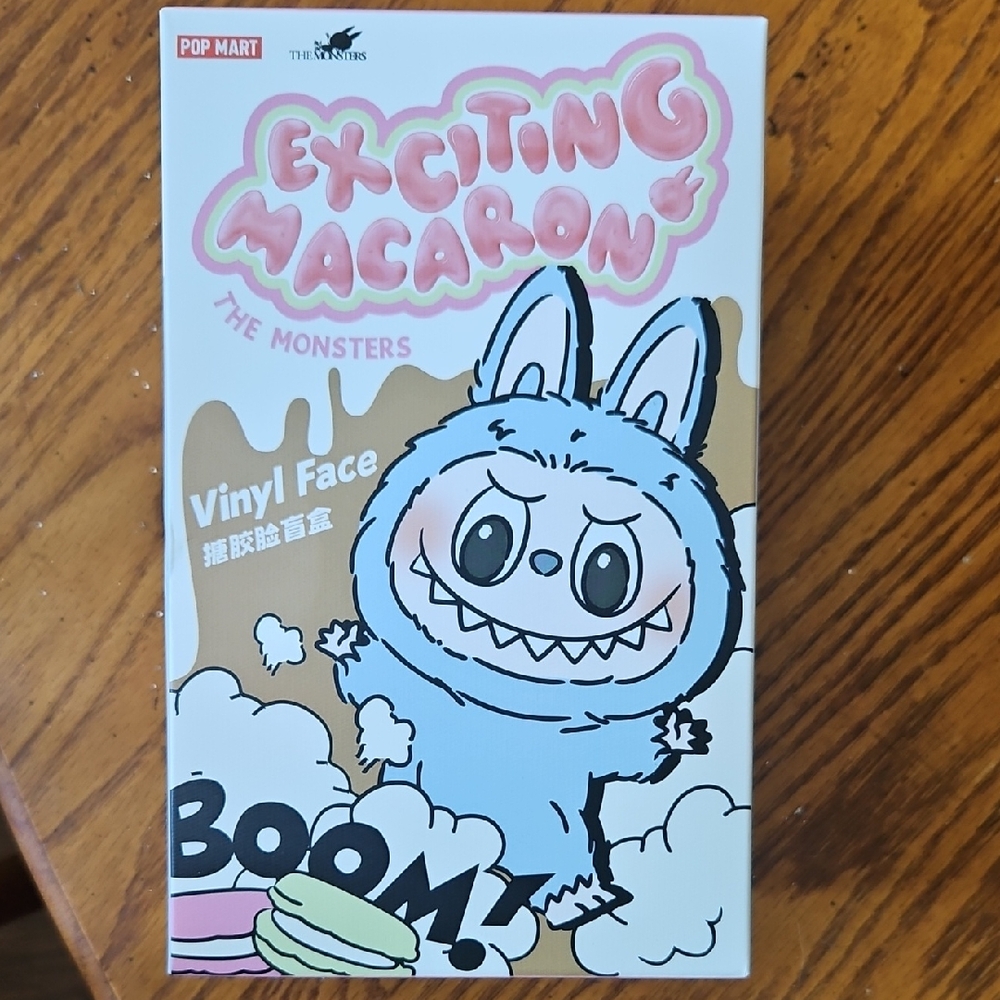 Exciting Macaron Vinyl Face by Pop Mart - Blue and White